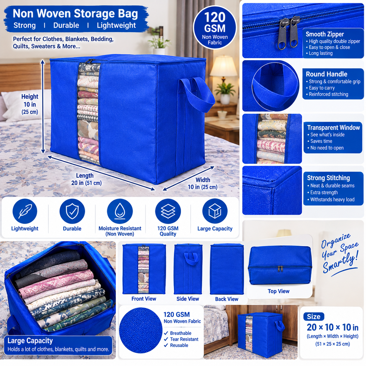 Non-Woven Storage Bag with Transparent Window